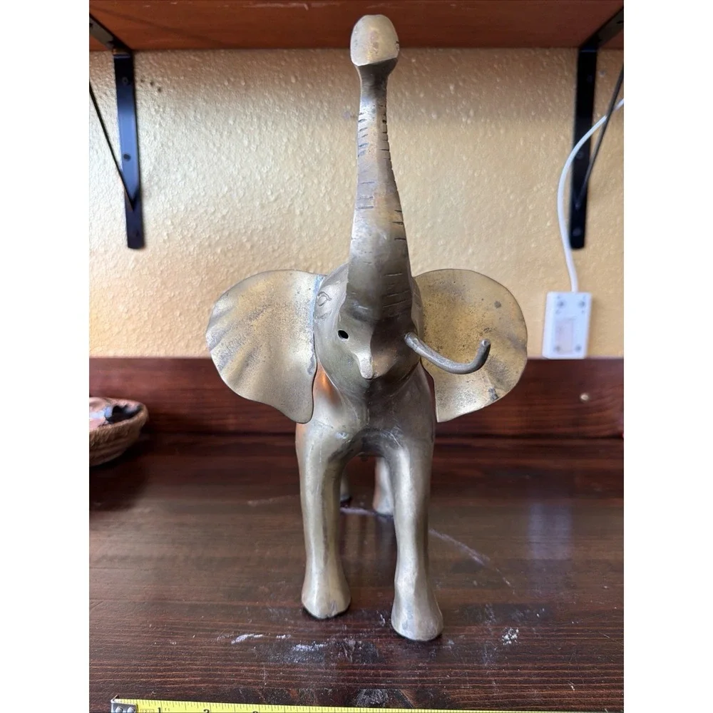 ⭐ Vintage Brass Lucky Elephant Great Patina  ⭐